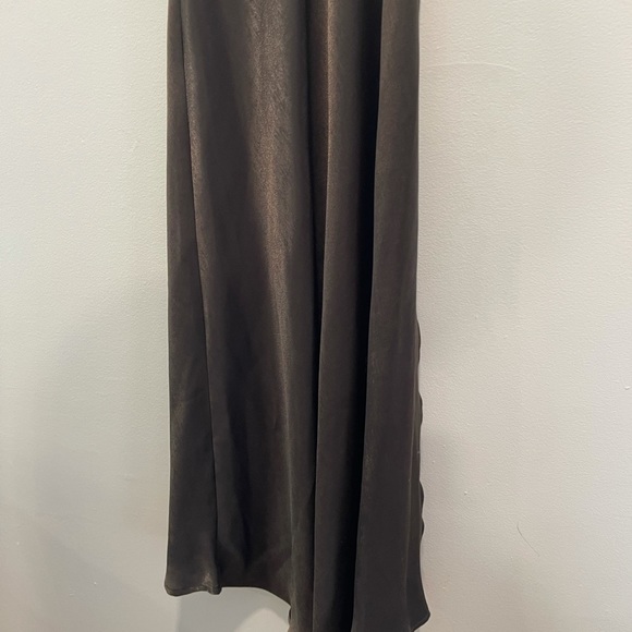 Zara Satin Lingerie Style Dress in Olive Green - Picture 9 of 11